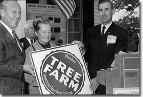 Former Maryland State Comptroller Louis Goldstein and State Forester H.C. Buckingham  at Tree Farm dedication