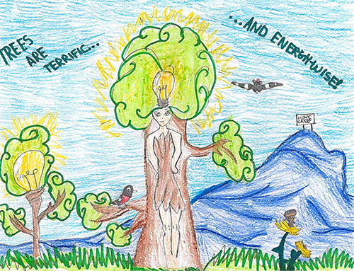 2017 1st Place Arbor Day Poster Contest in Montgomery County: Riona Sheikh