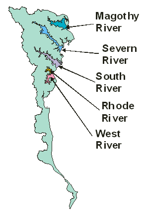 Lower Western Shore Tributaries map