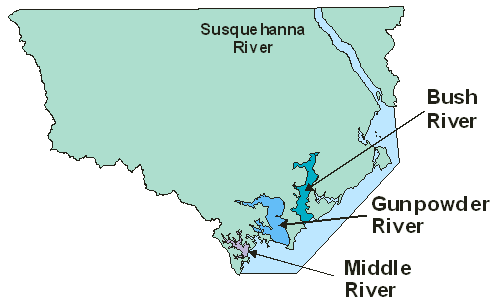 Location Map for Upper Western Shore Rivers