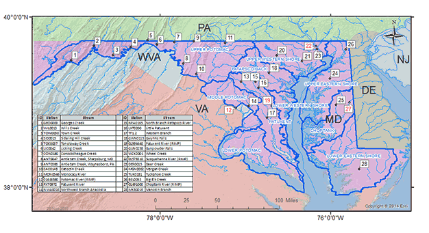 River Input Monitoring Station Locations