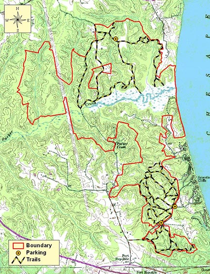 Map of DNR Map of Parkers Creek Natural Area