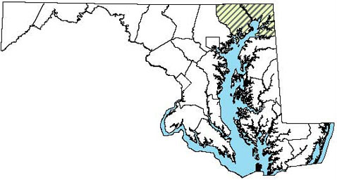 Maryland Distribution Map for Northern Map Turtle